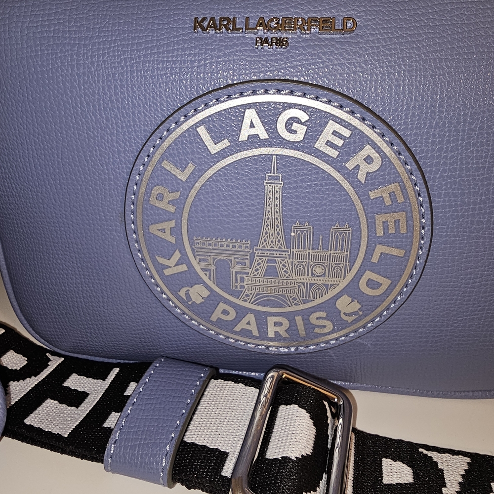Karl Lagerfeld Paris Blue Maybelle Fog Crossbody Bag Set NWT - Picture 2 of 8